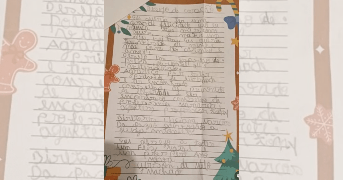 Última carta de Natal de jovem morto por leoa pedia amor materno e emprego