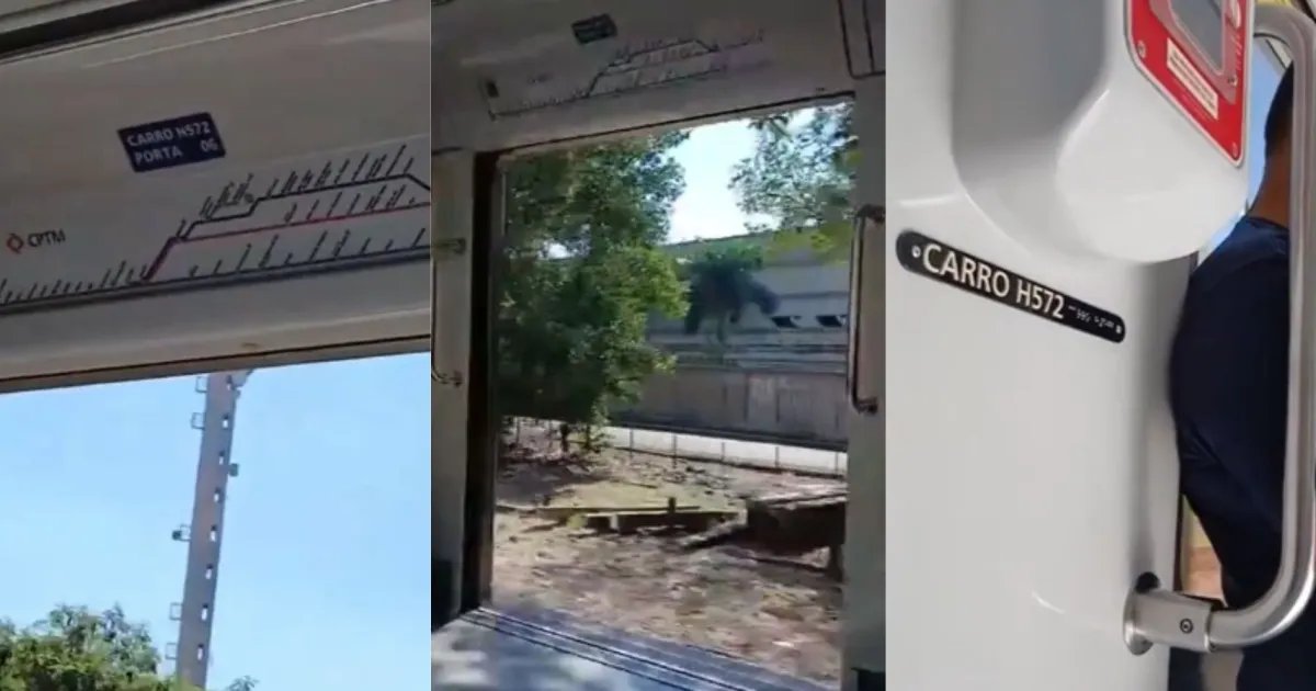 Vídeo: passageiro aciona emergência e trem circula com porta aberta em SP